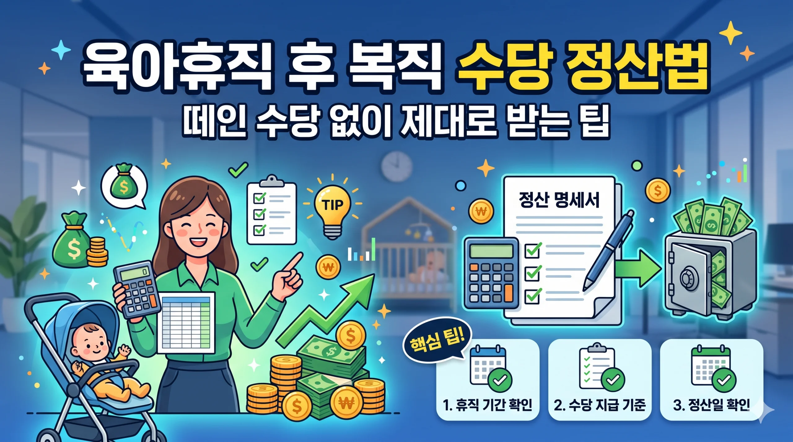 육아휴직 후 복직 시 수당 정산법: 떼인 수당 없이 제대로 받는 팁 1 육아휴직 후 복직