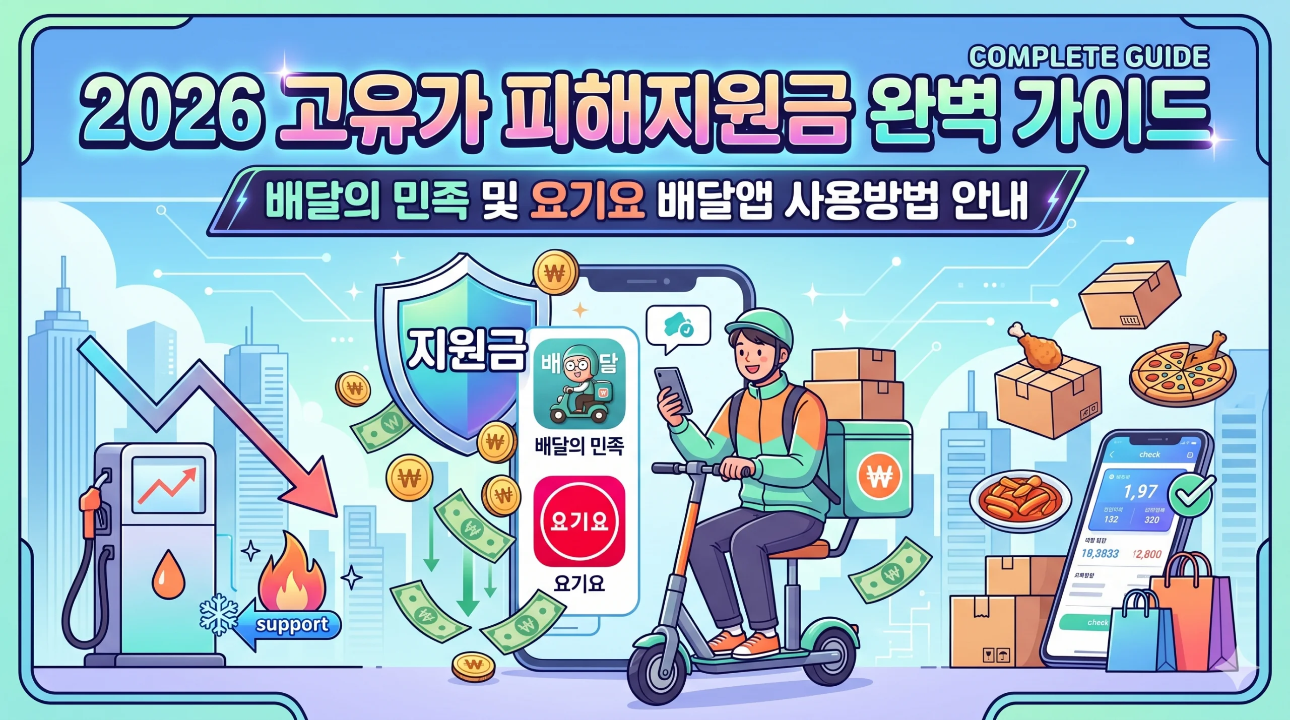 2026 고유가 피해지원금 완벽 가이드: 배달의 민족 및 요기요 배달앱 사용방법 안내 1 고유가 피해지원금