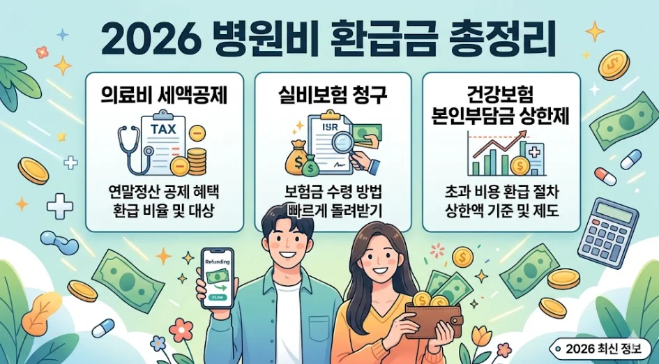 2026 병원비 환급금 의료비 세액공제와 실비보험 청구·건강보험 본인부담금 상한제 총정리 1 병원비 환급금