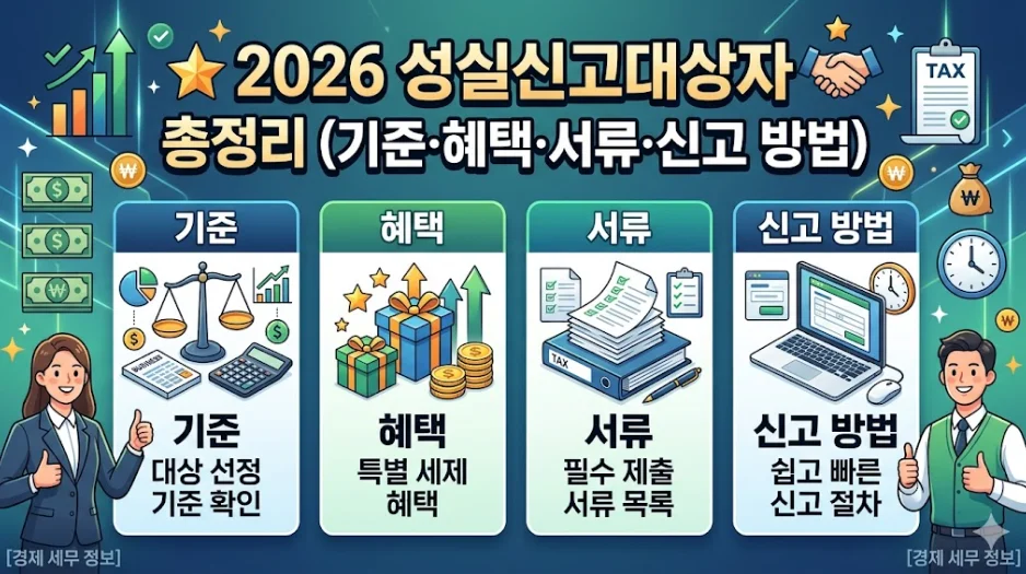 2026 성실신고대상자 기준, 혜택, 서류, 신고 방법 총정리 1 성실신고대상자