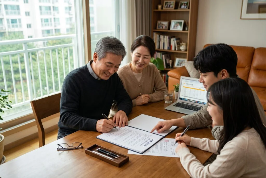 가족간 차용증 작성 및 서명